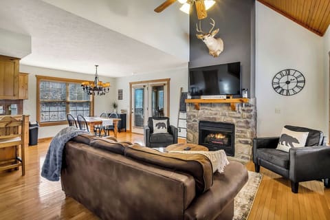 Living room and dining room