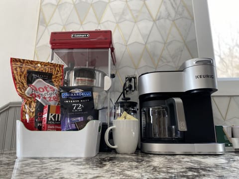 Coffee, Tea, fresh popcorn, and more!