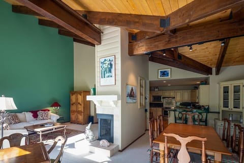 A view of the dining and living room