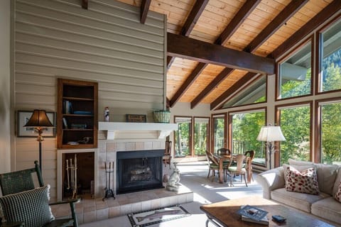 Cozy fireplace in the living room