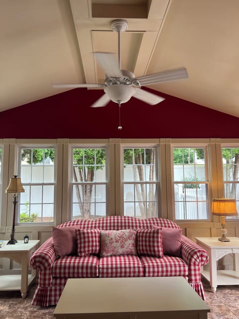 * Light-filled sunroom ideal for coffee, reading, or unwinding