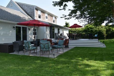 Private backyard patio and deck