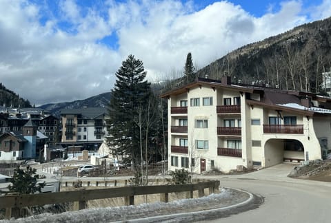 Winding down the road toward the Condo Complex