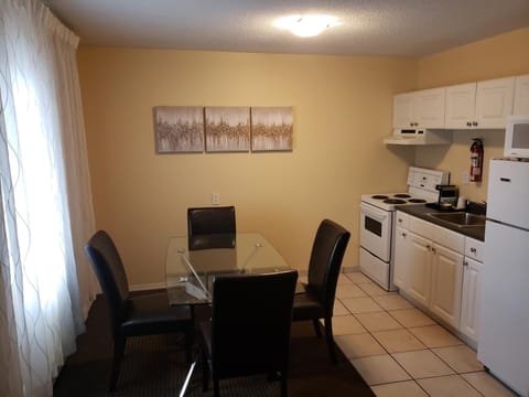 Fridge, microwave, coffee/tea maker