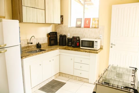 Villa | Private kitchen | Fridge, microwave, oven, blender