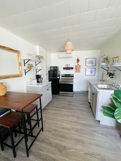 Kitchen and seating area.