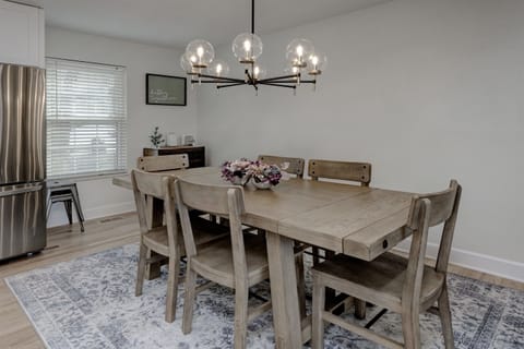 Trestle Table Seats 6, Two Stools Included for Flex Seating