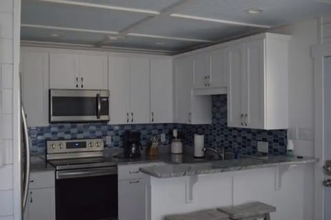 kitchen, oven, stove, microwave, coffee pot