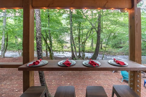 Outdoor Dining facing creek