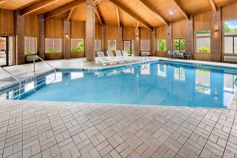 Indoor pool, open 9:00 AM to 10:00 PM, sun loungers