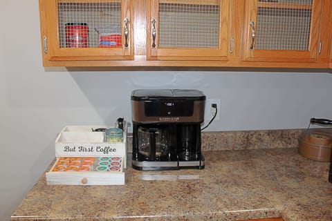 Coffee selection on the main level.