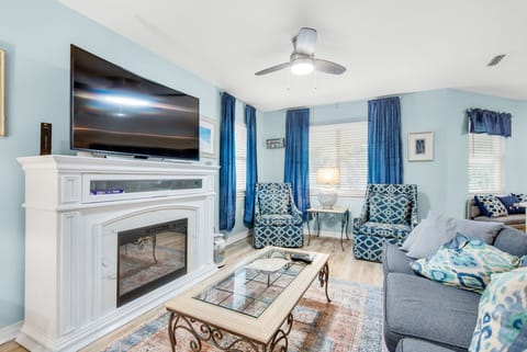 Enjoy a movie on the flat screen TV