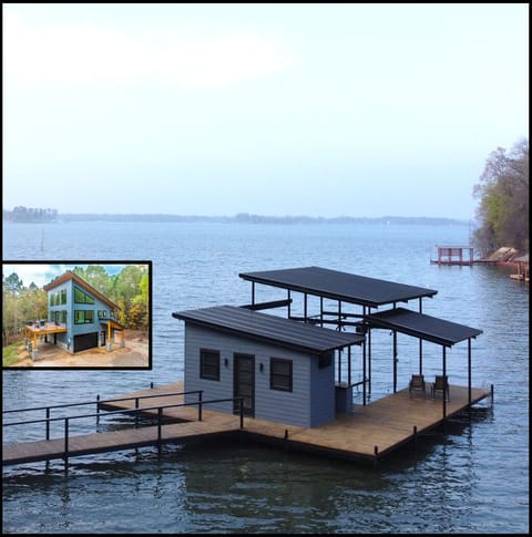 Large private boathouse with powerlift, swim ladders, amazing fishing from dock.