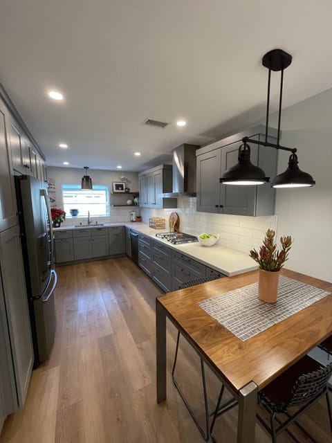 Built in kitchen seating for three