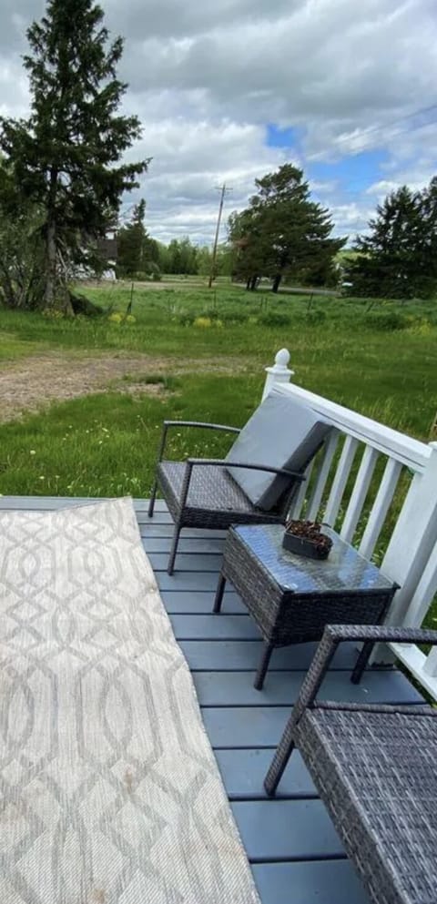 Back/side porch where you can sit and relax with the visiting deer and wildlife!