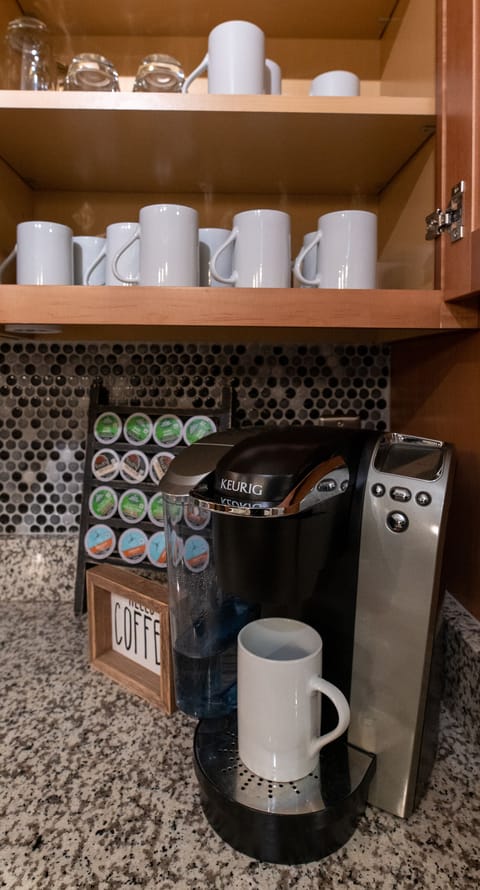 Coffee maker/pods included