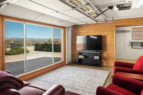 Nice views and secondary TV hangout or game area for kids.