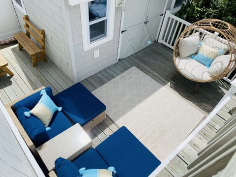 Kid shed and outdoor shower accessible from back deck.