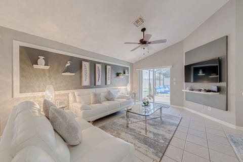 Living Area with views out to the pool