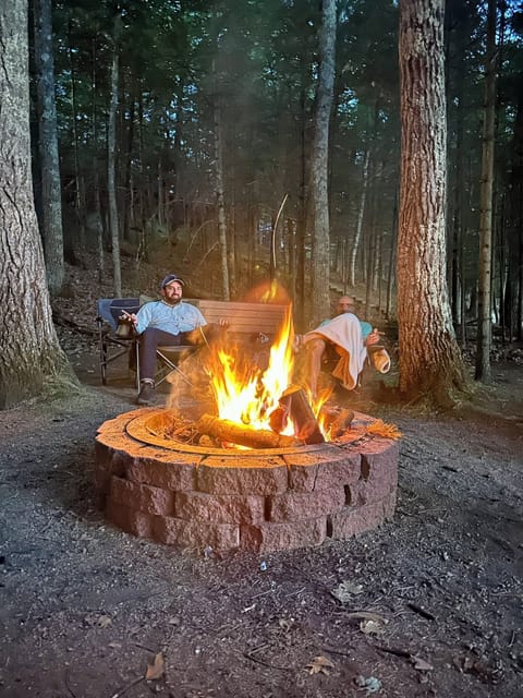 Listen to the fire crackle and let your worries fall away