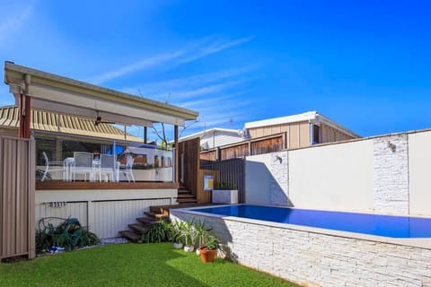 Backyard with pool.