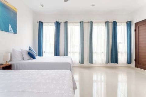 Cozy double double bed at the top of the house