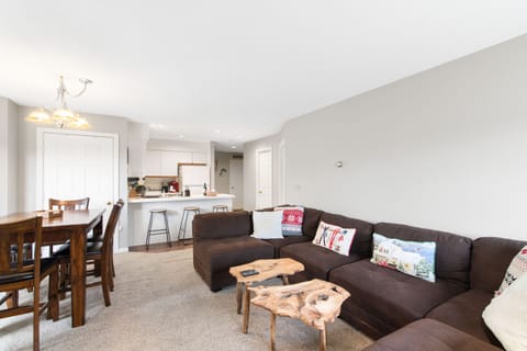 Rest your mug of hot cocoa on the olive wood coffee tables