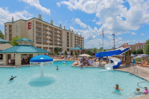 Hotel - Deluxe Queen with Water Park View | Outdoor pool | Indoor pool, seasonal outdoor pool, pool umbrellas, sun loungers