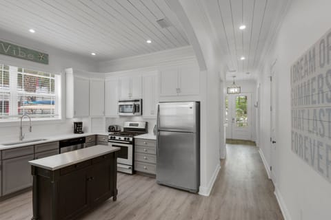 Brand new quartz counters and fully equipped for your culinary masterpieces.