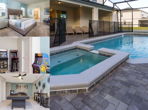 Vacation rental near Disney managed by Orlando rent a villa with a screened in private pool and spa.