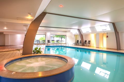 Indoor pool, open 9:00 AM to 8:30 PM, sun loungers