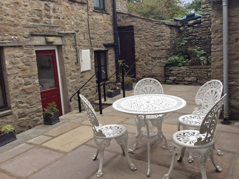 Patio to the rear of School House in Askrigg, Wensleydale in the Yorkshire Dales