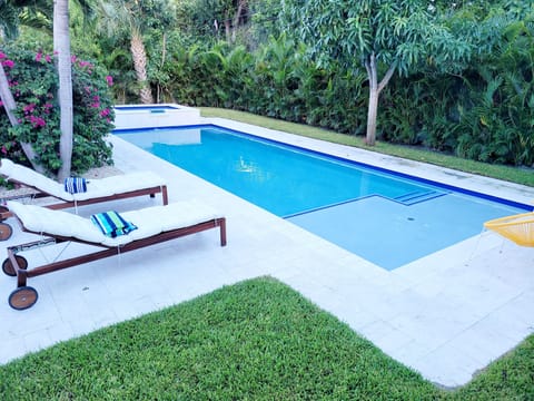 loungers at the pool 