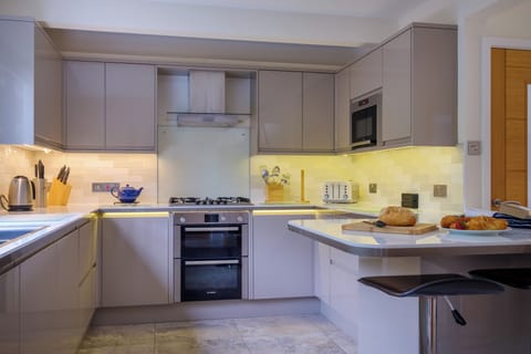 Fridge, dishwasher, electric kettle, toaster