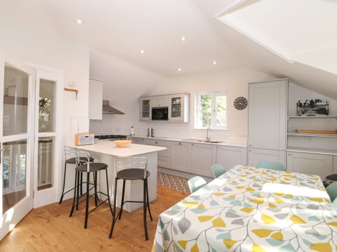 Fridge, dishwasher, cookware/dishes/utensils