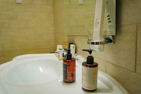Standard Double Room | Bathroom | Designer toiletries, hair dryer, bathrobes, slippers