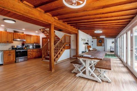 Dining area off kitchen viewing lake