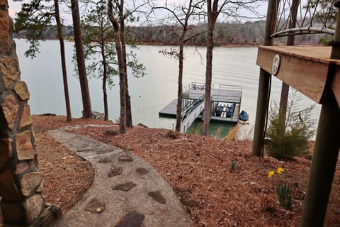 Typical sloped path to dock; may be difficult for those with limited mobility.