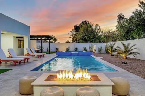Sunset over the pool, the reason you booked