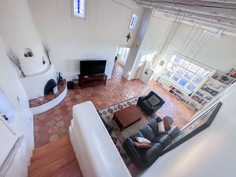 Living Room with Kiva Fireplace