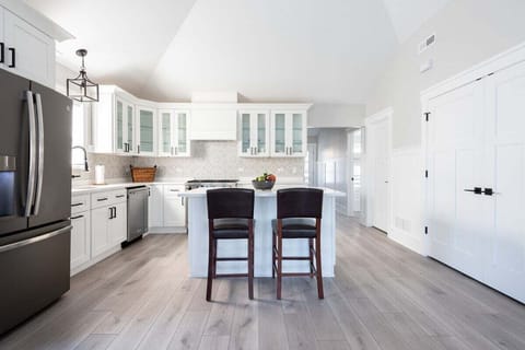 Kitchen with breakfast bar seating for two