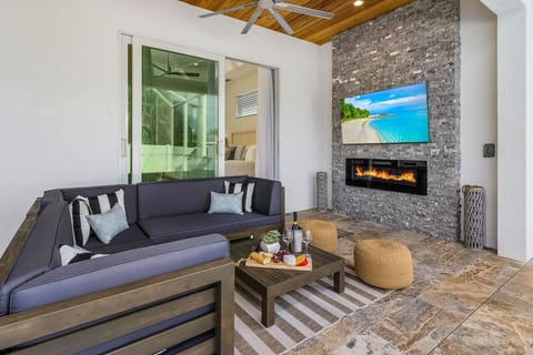 Kick back and relax outside at this oasis - tv, fireplace, room for all
