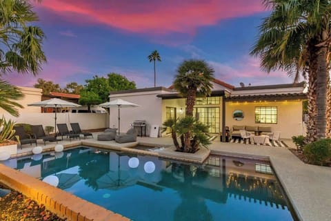 Amazing Mediterranean Style Back Yard Oasis with Pool & Hottub