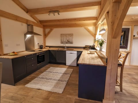 Fridge, dishwasher, electric kettle, cookware/dishes/utensils