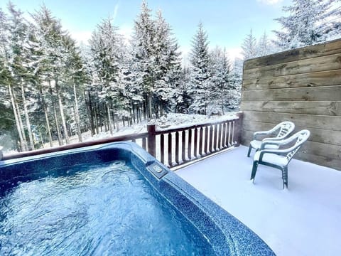 Private hot tub overlooking Flume slope (green beginner trail)