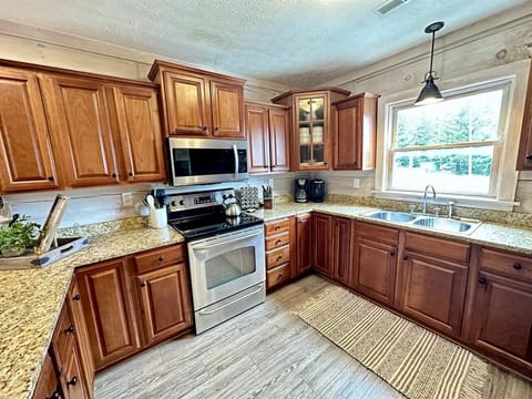 Fully stocked kitchen makes cooking for a group easy