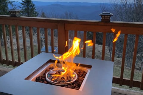 Fire pit on balcony