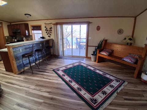 Bar area looking out back patio.
