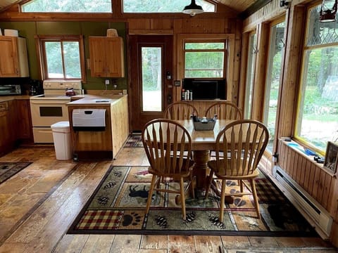 Naturally lit dining area.