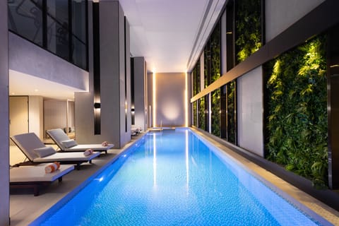 Indoor pool, open 6:00 AM to 10:00 PM, sun loungers
